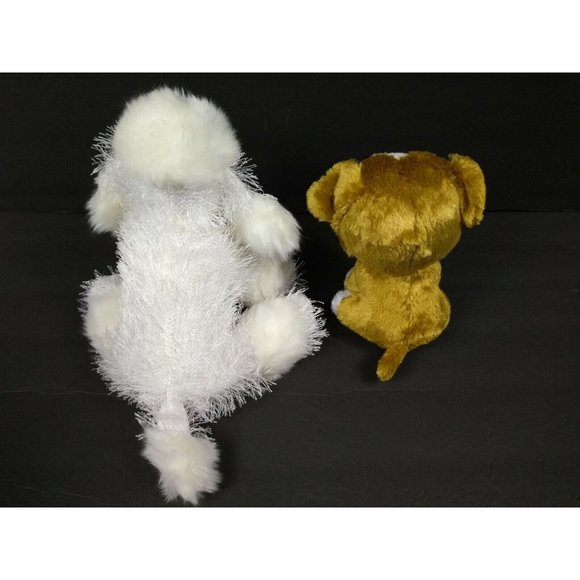 Ty Beanie Boos BRUTUS 6" Glitter Eye Bulldog + GANZ Webkinz Poodle Plush No Code - Picture 2 of 12